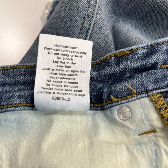 Judy Blue Wide Crop Jeans 5/27 Light Wash Blue Mid Rise Raw Hem JB88903 Stretch - Picture 9 of 13